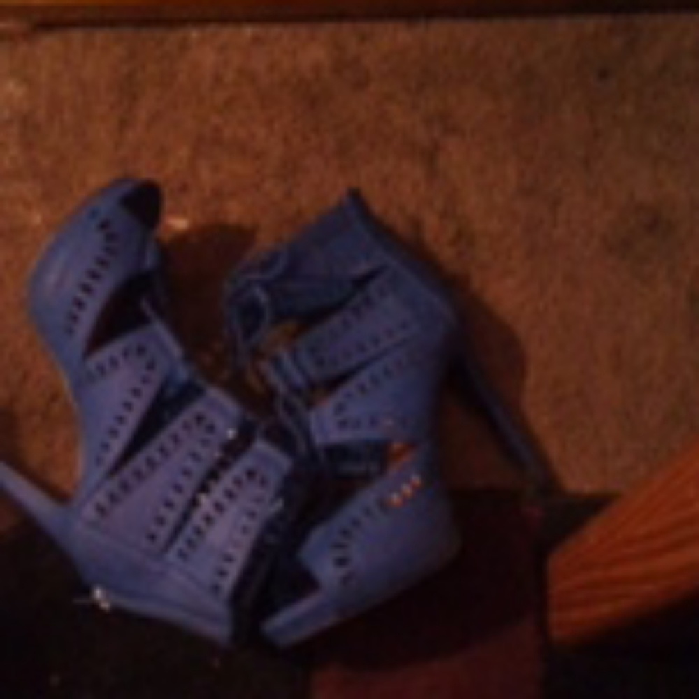 Blue Lace Heels